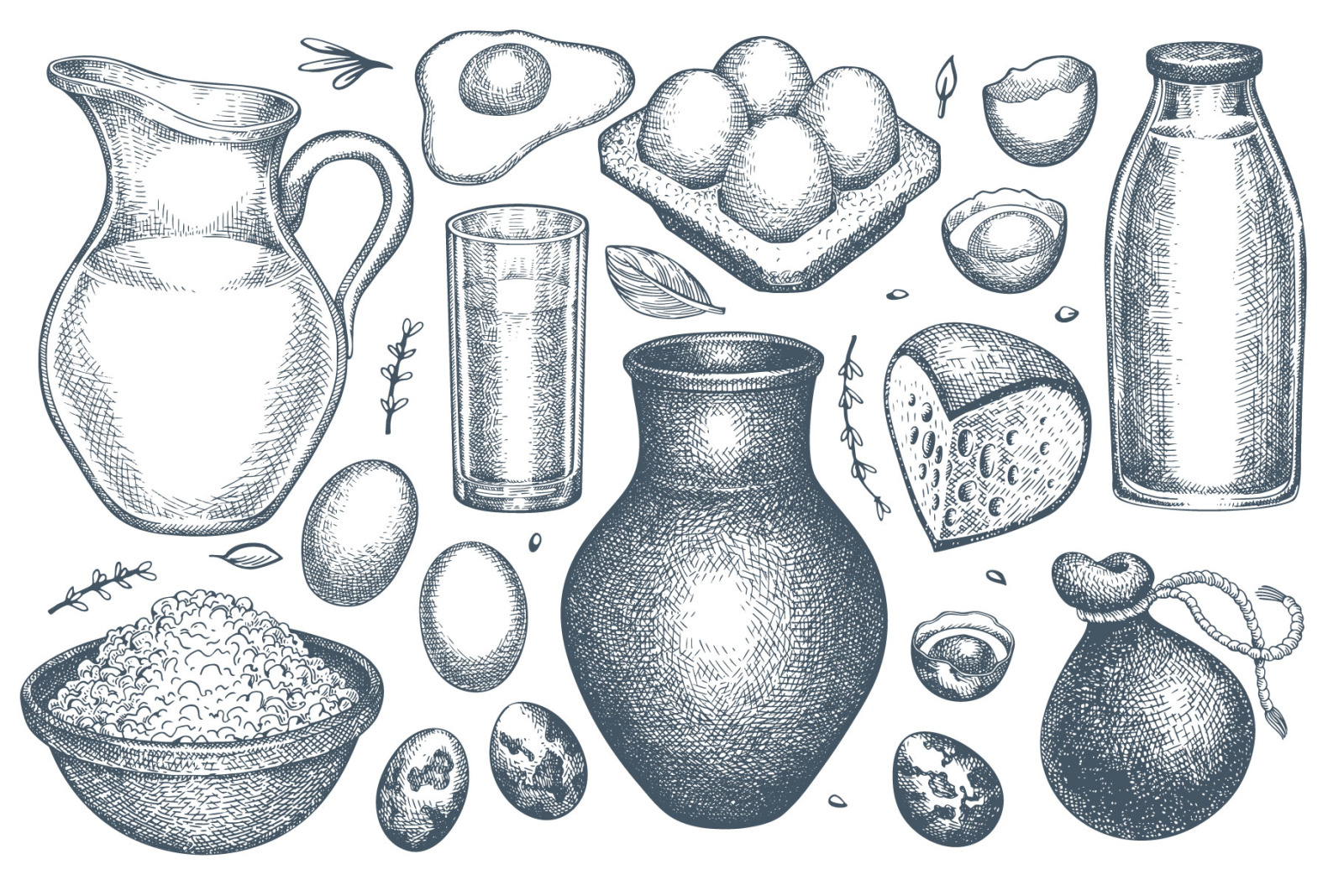 Dairy Products Vector Collection Dairy Products Vector Collection