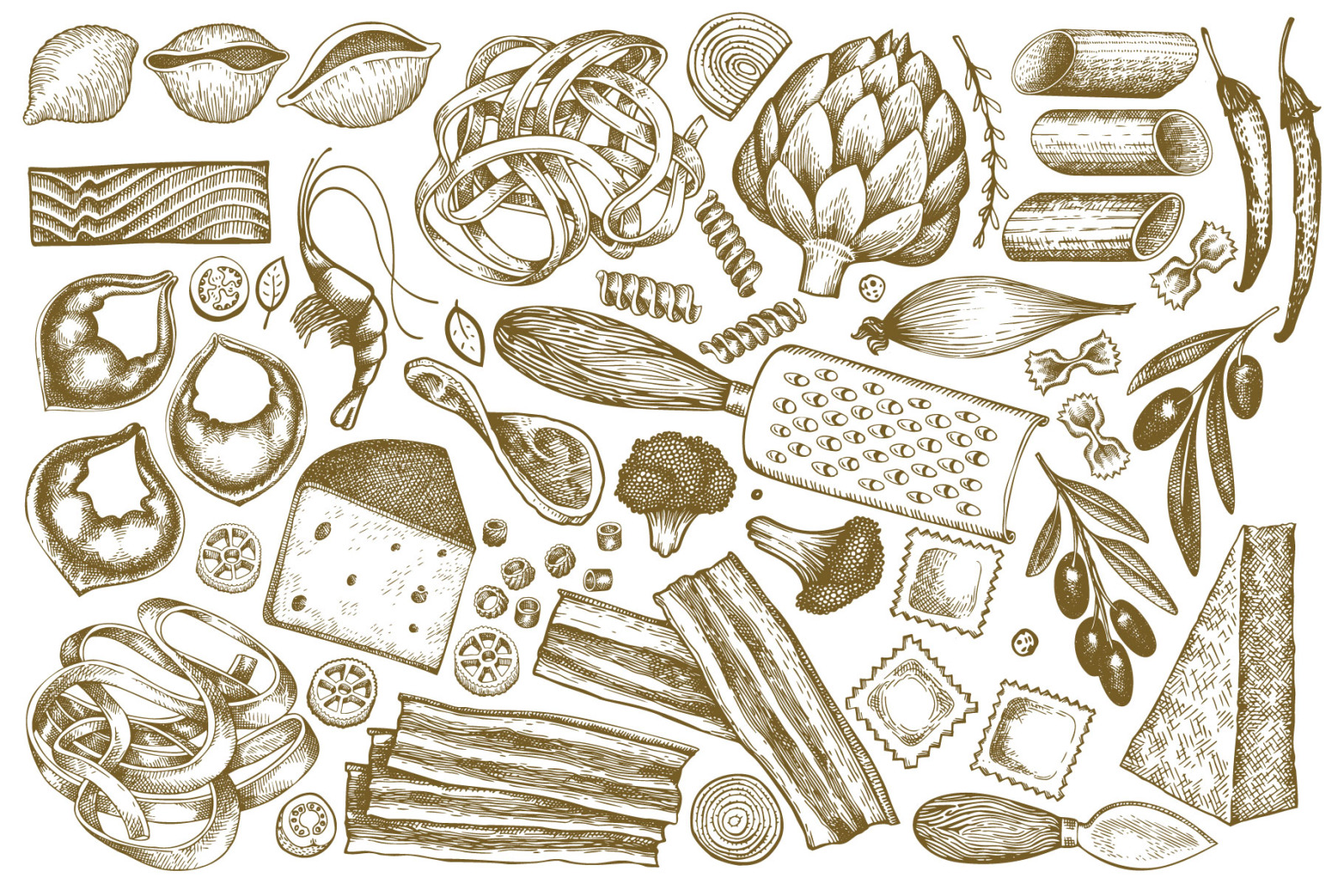 Pasta &amp; Additions Vector Collection