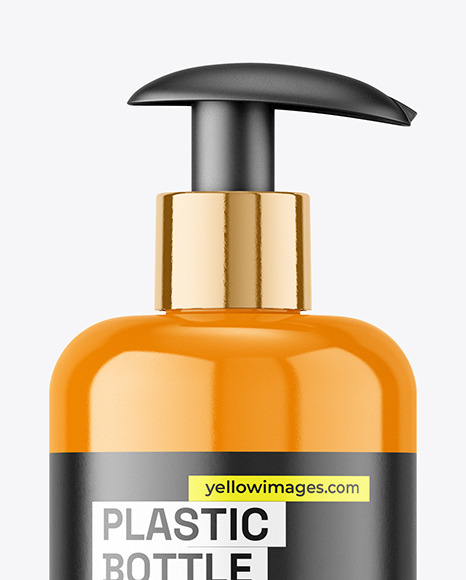 Glossy Plastic Pump Bottle Mockup