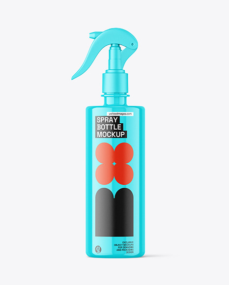 Glossy Trigger Spray Bottle Mockup - Free Download Images High Quality