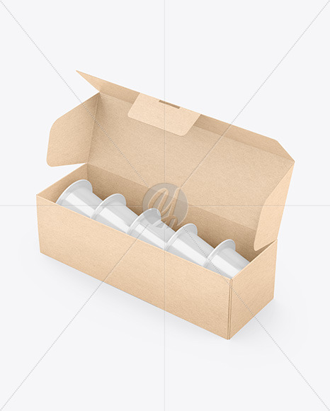 Box W/ Glossy Coffee Capsules Mockup