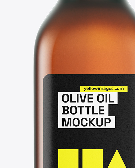 500 ml Amber Glass Olive Oil Bottle Mockup