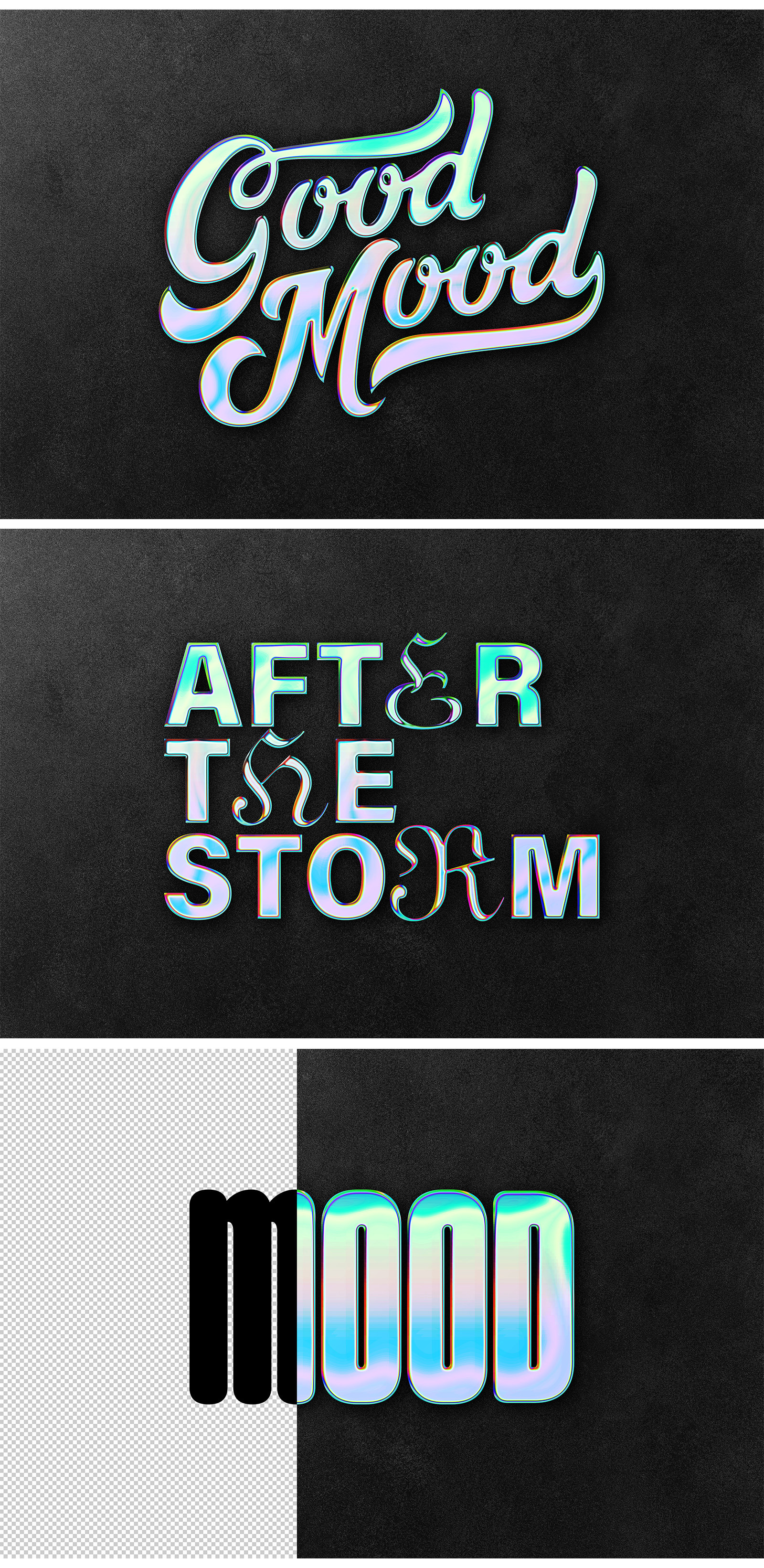 Holographic Chrome Text & Logos Effect Holographic Chrome Text & Logos Effect