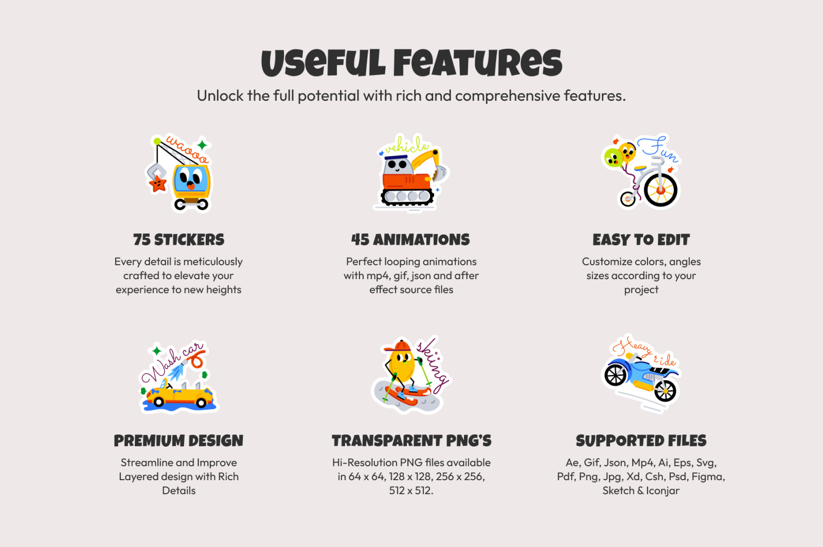 Animated Vehicle Stickers Animated Vehicle Stickers