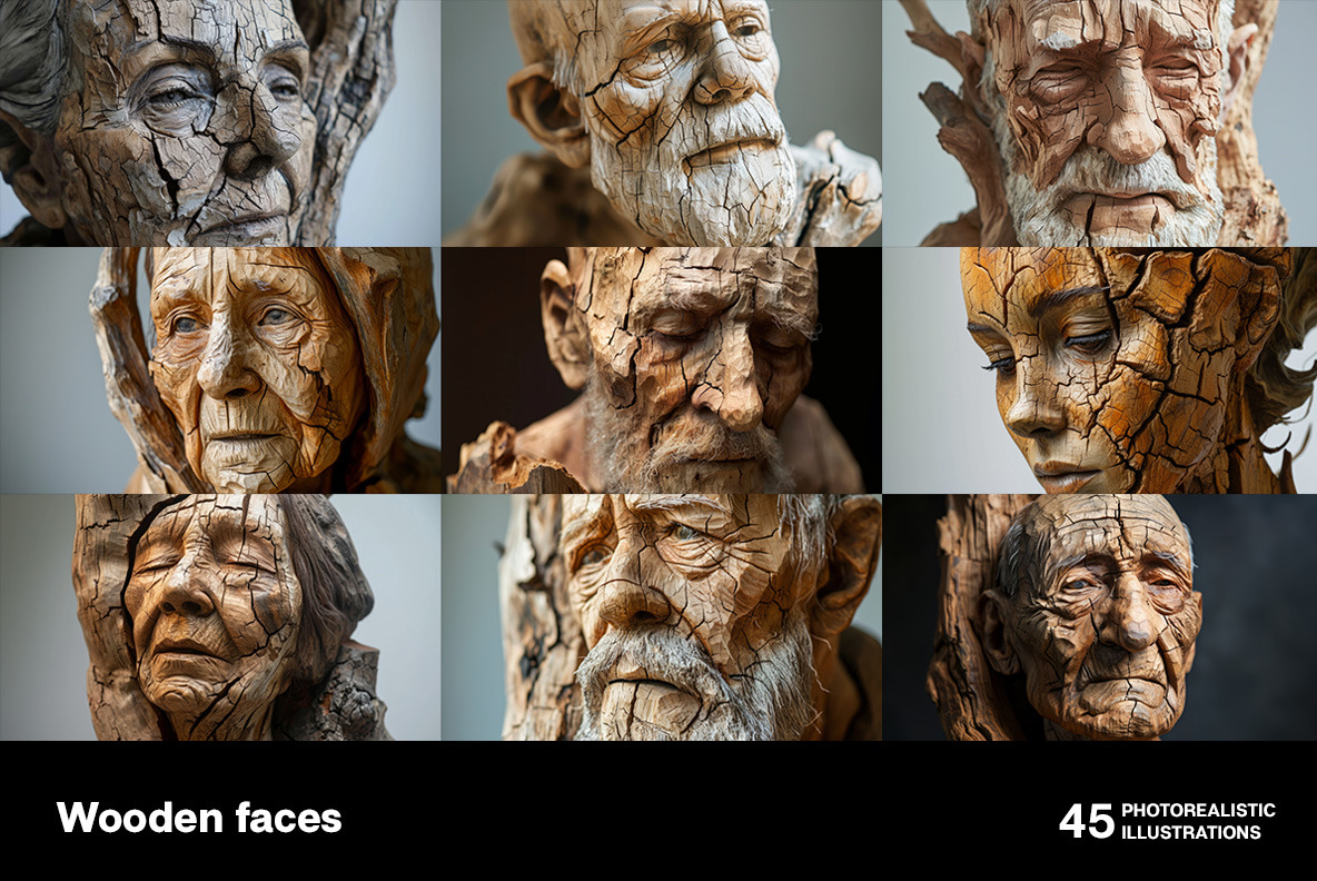 Wooden faces Wooden faces