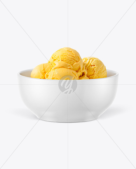 Bowl with Mango Ice Cream Mockup