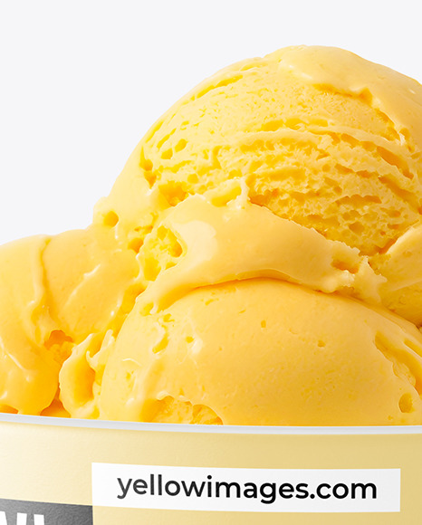 Bowl with Mango Ice Cream Mockup