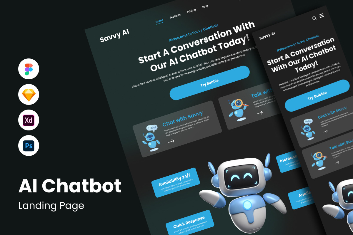 Savvy AI - AI Chatbot Landing Page V1