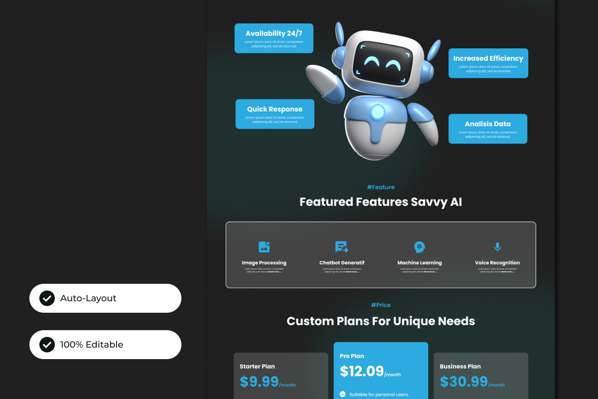 Savvy AI - AI Chatbot Landing Page V1