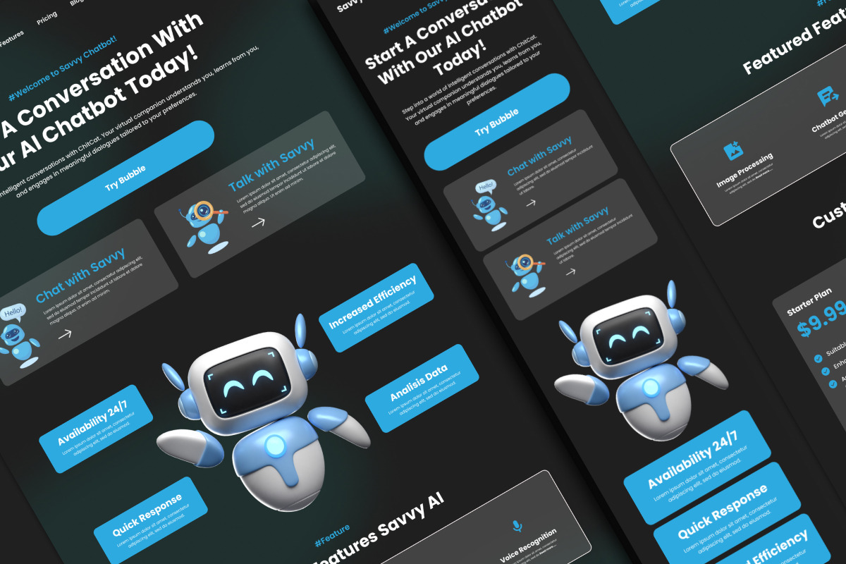 Savvy AI - AI Chatbot Landing Page V1