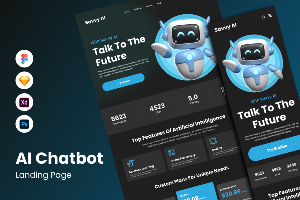 Savvy AI - AI Chatbot Landing Page V2