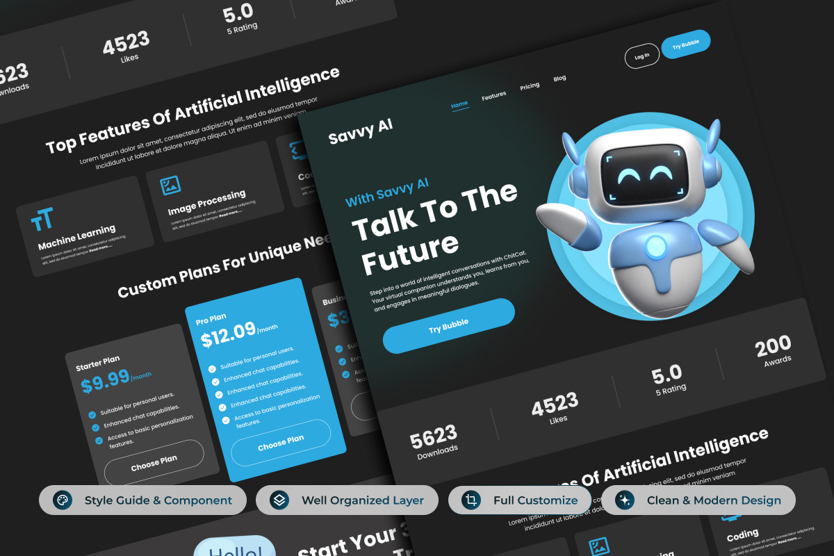 Savvy AI - AI Chatbot Landing Page V2