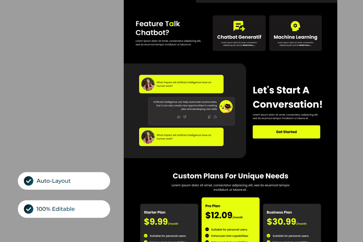 Talk - AI Chatbot Landing Page V2