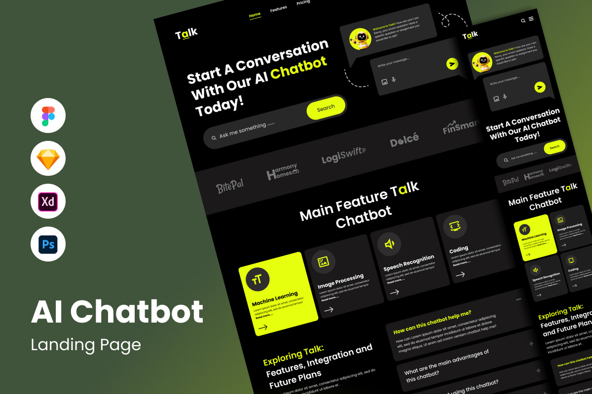 Talk - AI Chatbot Landing Page V1