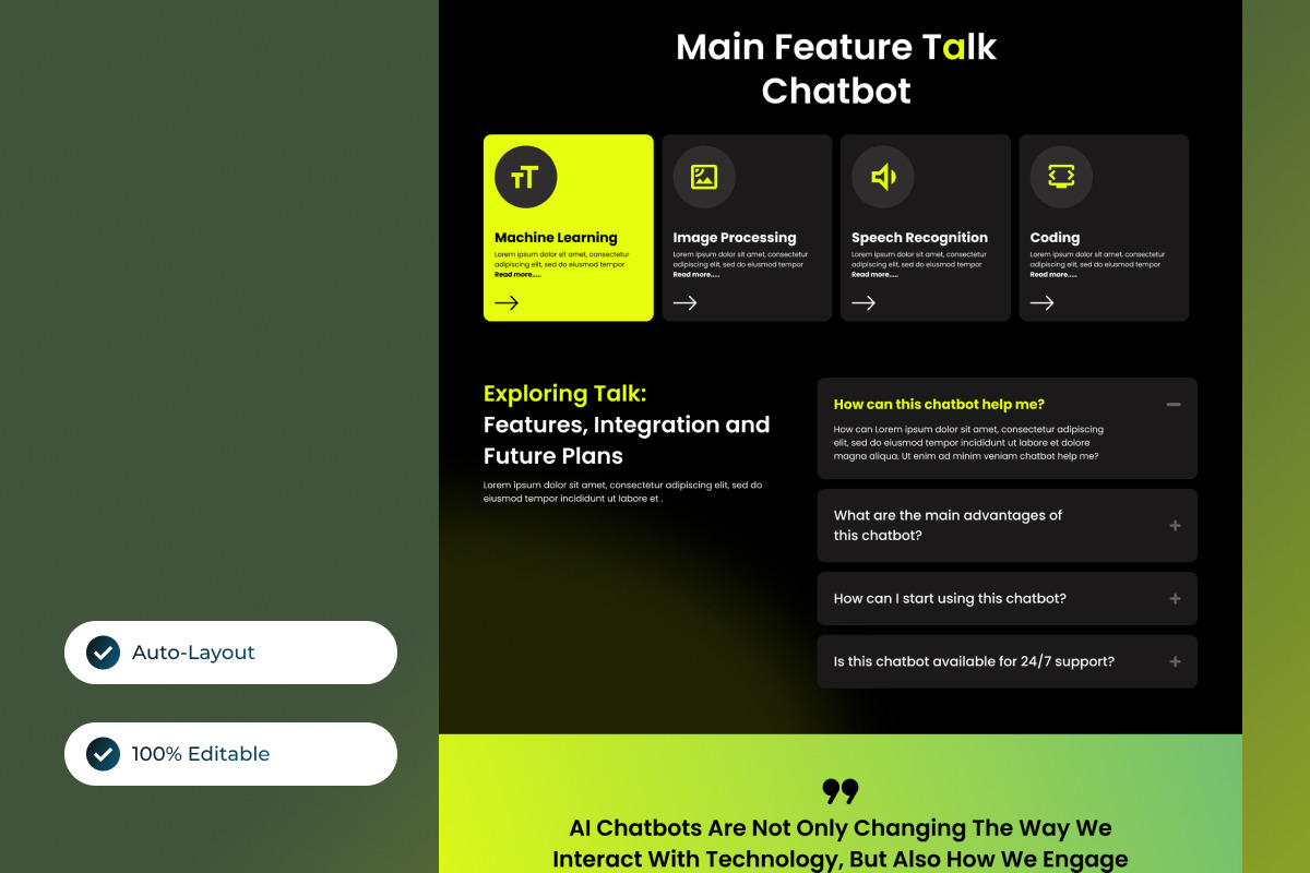 Talk - AI Chatbot Landing Page V1