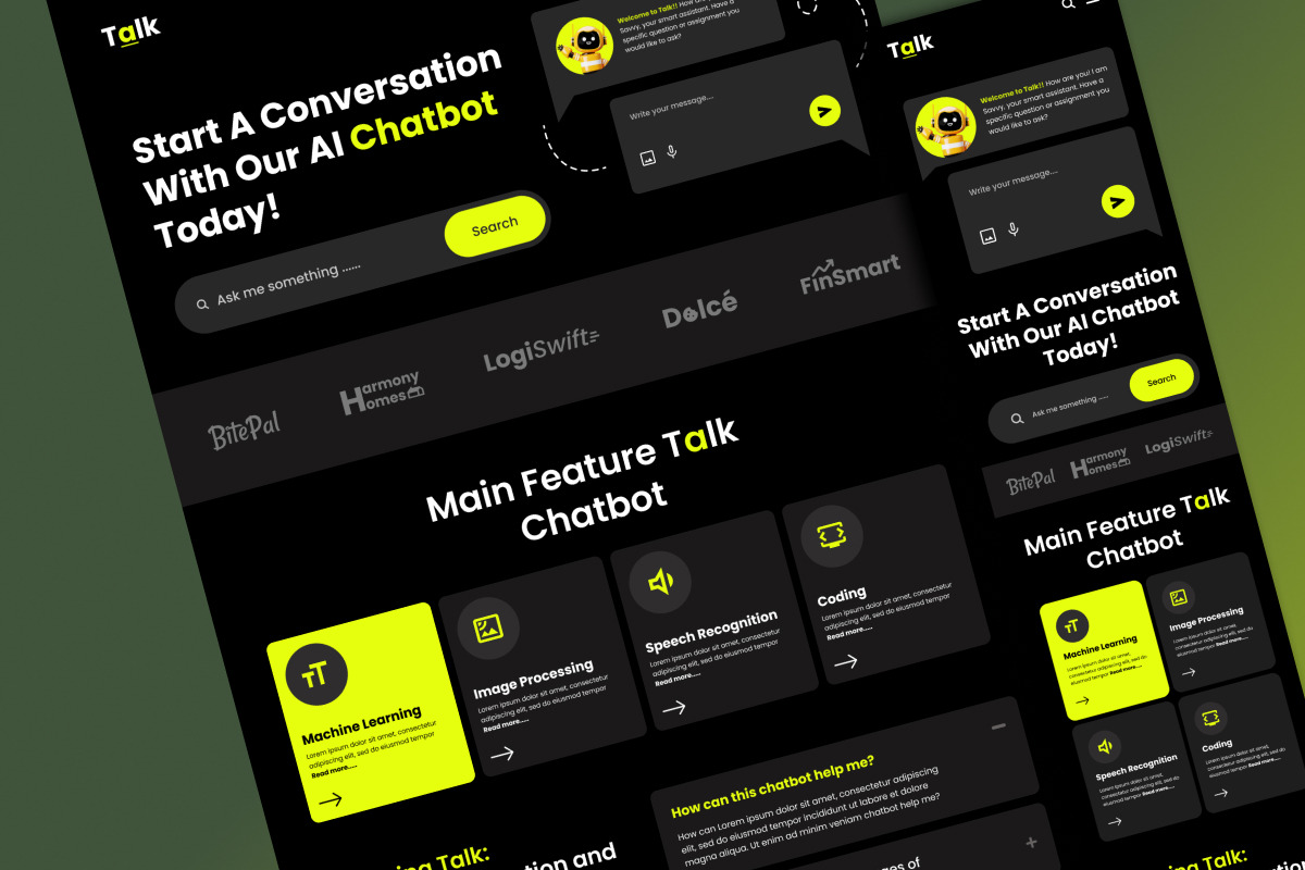 Talk - AI Chatbot Landing Page V1