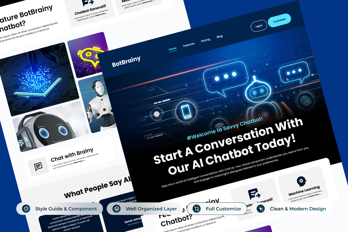 BotBrainy - AI Chatbot Landing Page V2