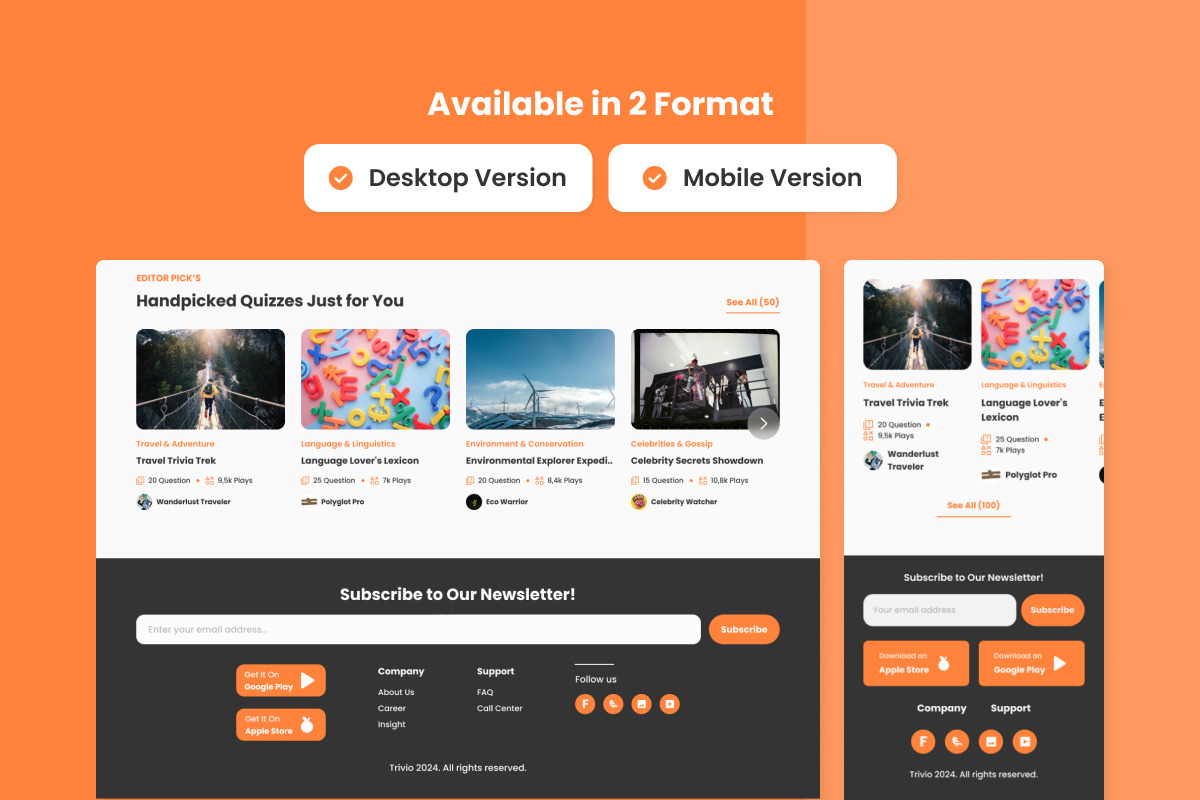 Trivio - Trivia Quiz Landing Page V2 Trivio - Trivia Quiz Landing Page V2