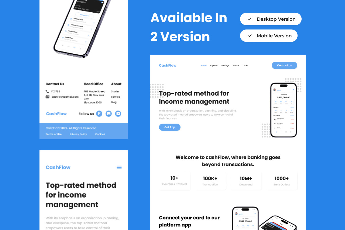 CashFlow - Banking Landing Page V1