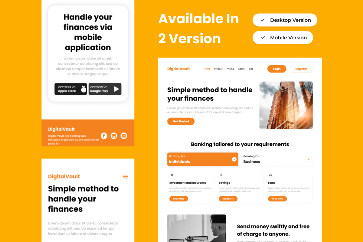 DigitalVault - Banking Landing Page V1 DigitalVault - Banking Landing Page V1