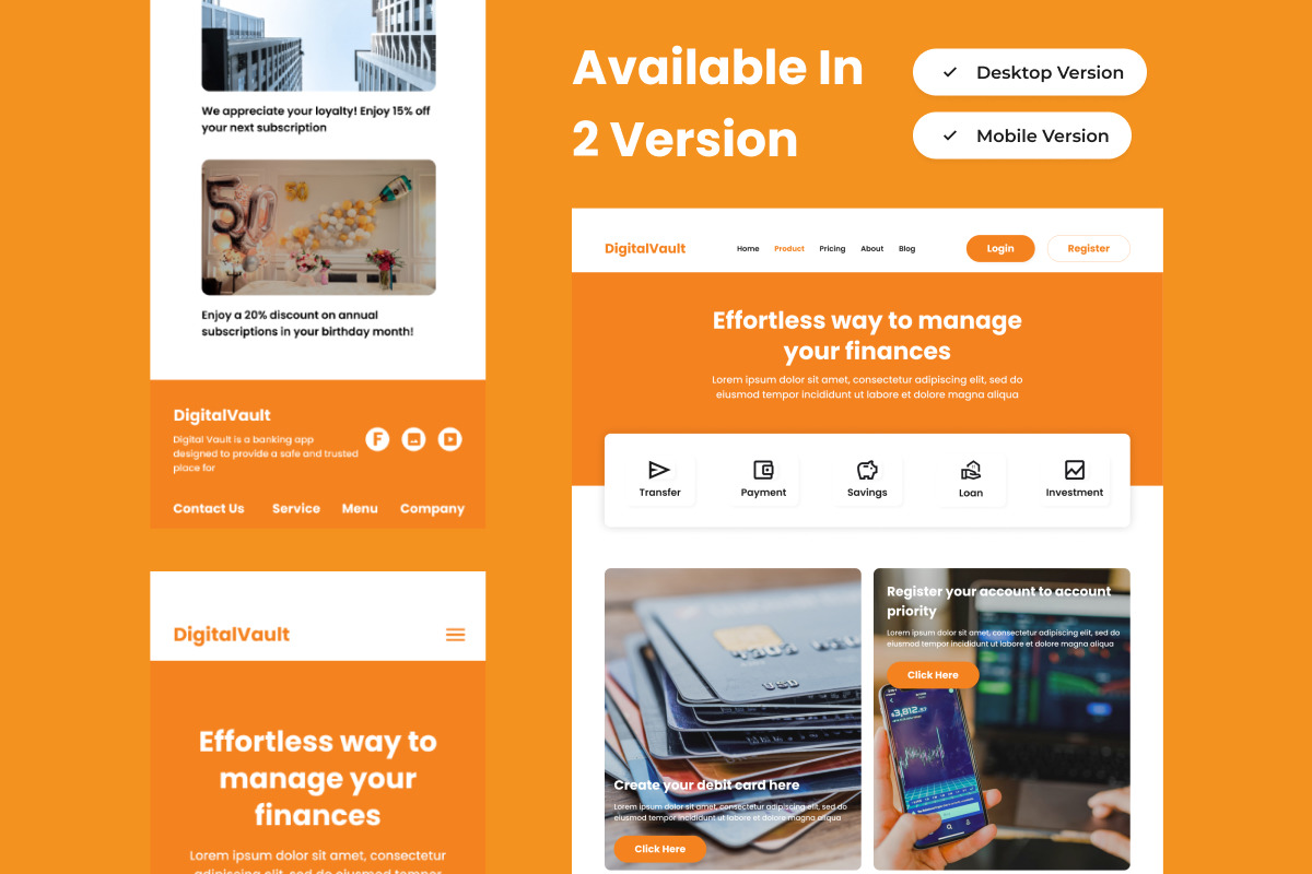 DigitalVault - Banking Landing Page V2 DigitalVault - Banking Landing Page V2