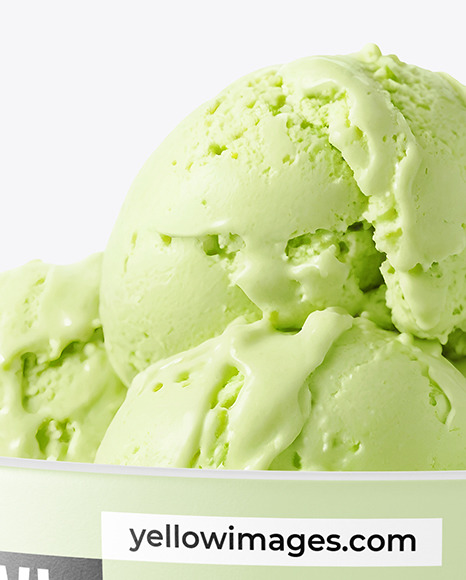 Bowl with Pistachio Ice Cream Mockup