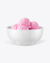 Bowl with Strawberry Ice Cream Mockup