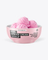 Bowl with Strawberry Ice Cream Mockup