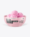 Bowl with Strawberry Ice Cream Mockup