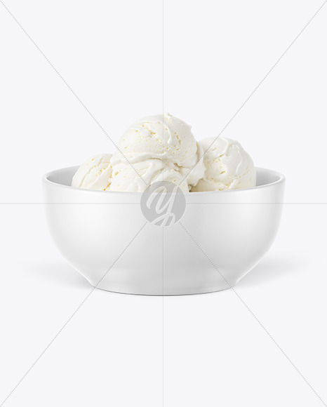 Bowl with Vanilla Ice Cream Mockup