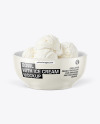 Bowl with Vanilla Ice Cream Mockup