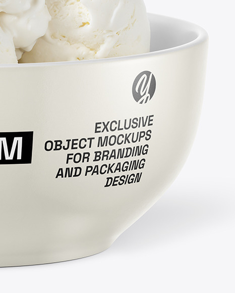 Bowl with Vanilla Ice Cream Mockup