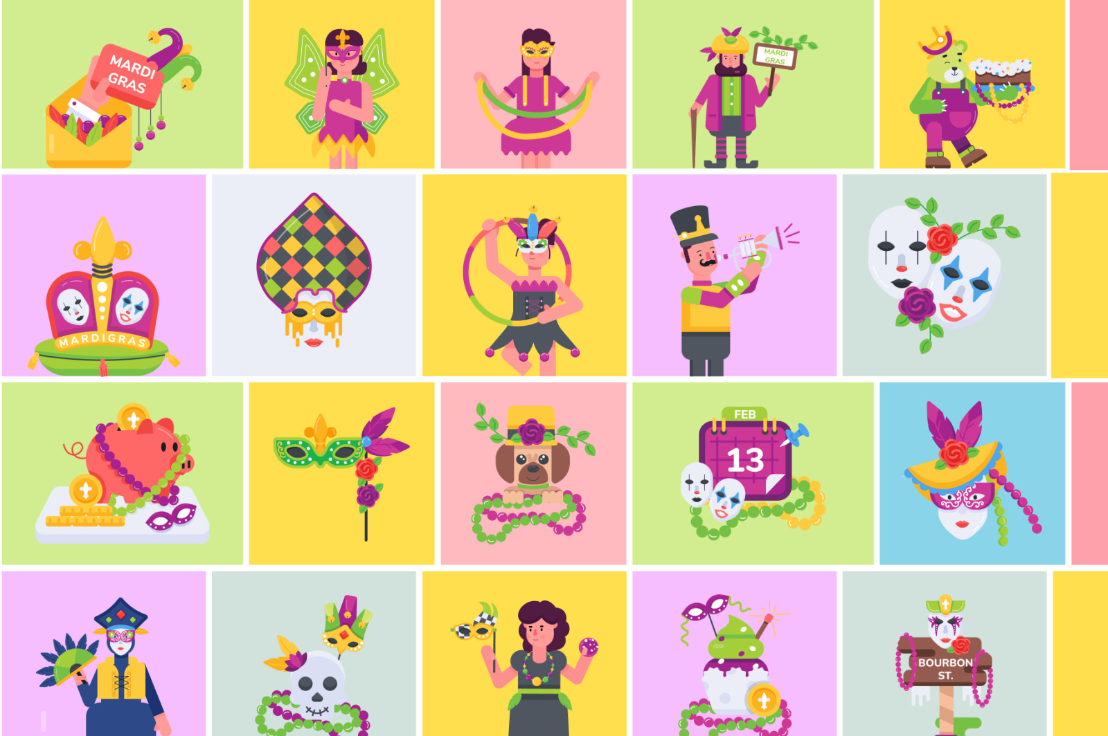 Animated Mardi Gras Icons