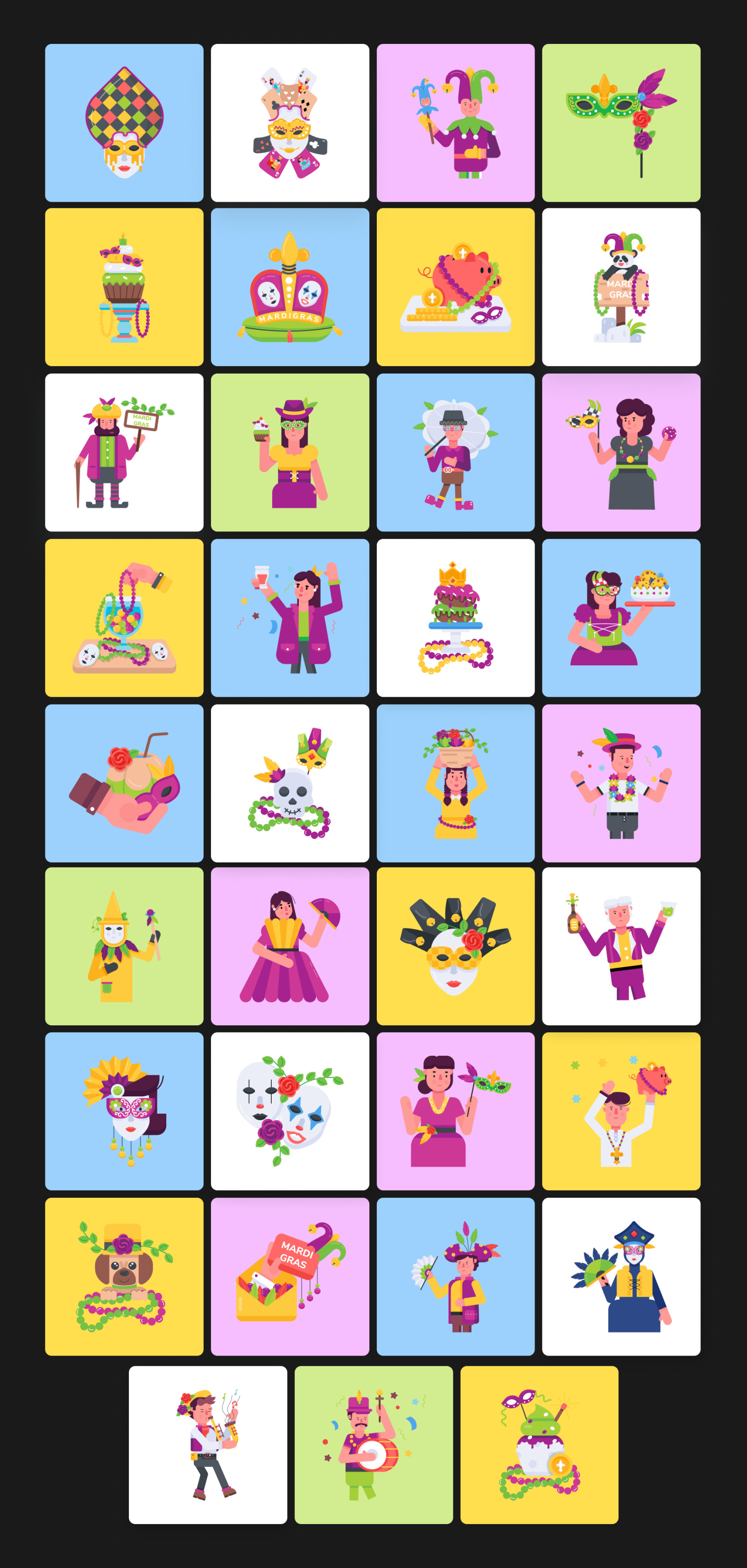 Animated Mardi Gras Icons Animated Mardi Gras Icons