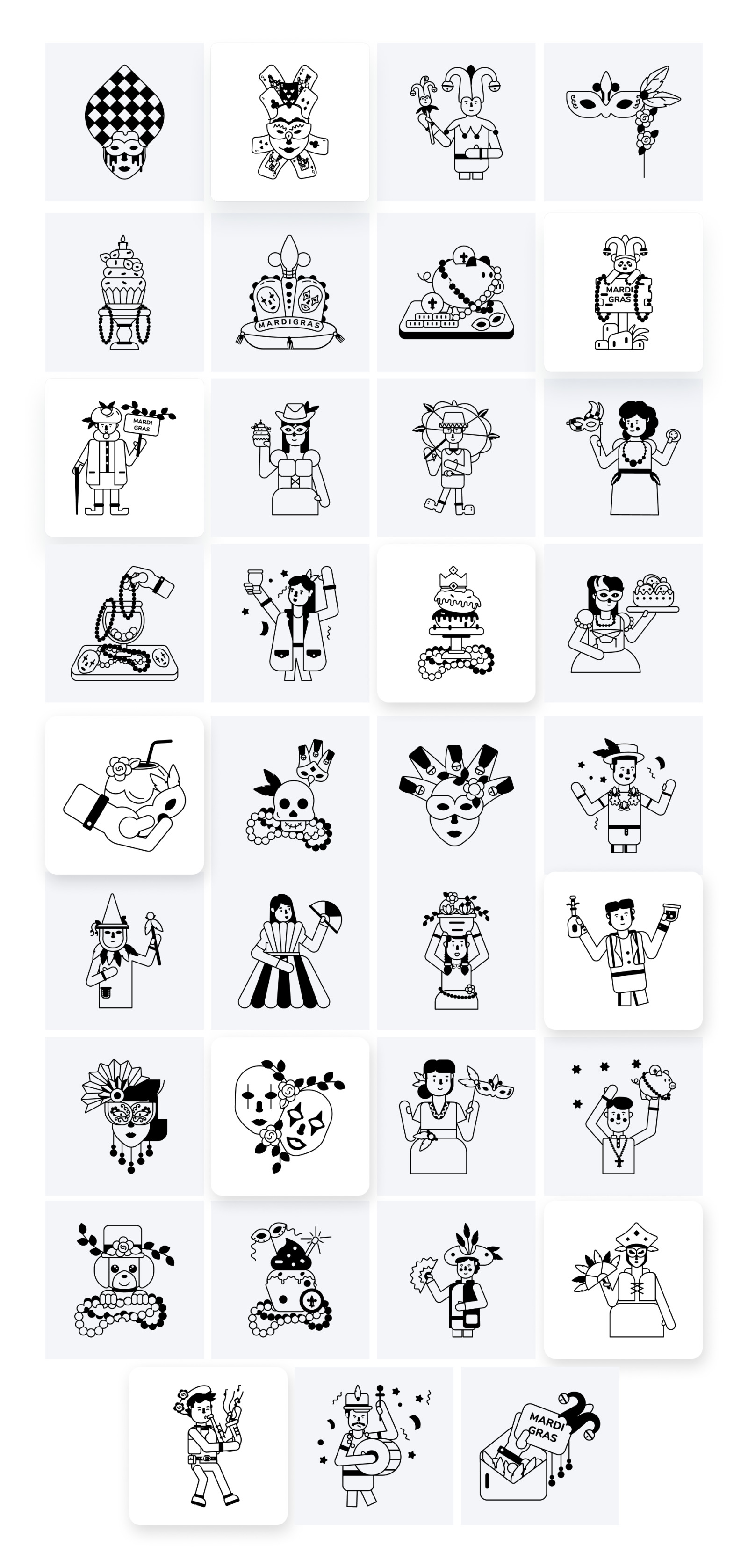 Animated Mardi Gras Icons