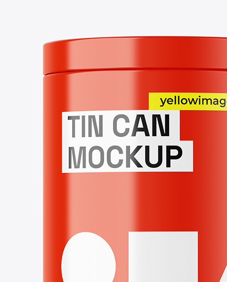 Glossy Tin Can Mockup