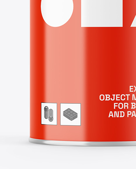 Glossy Tin Can Mockup