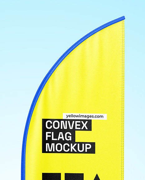 Convex Flag with Weight Circle Mockup