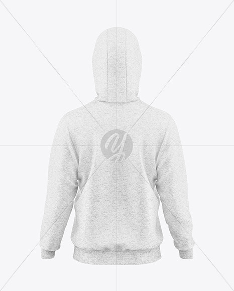 Men's Heather Hoodie Mockup - Back View