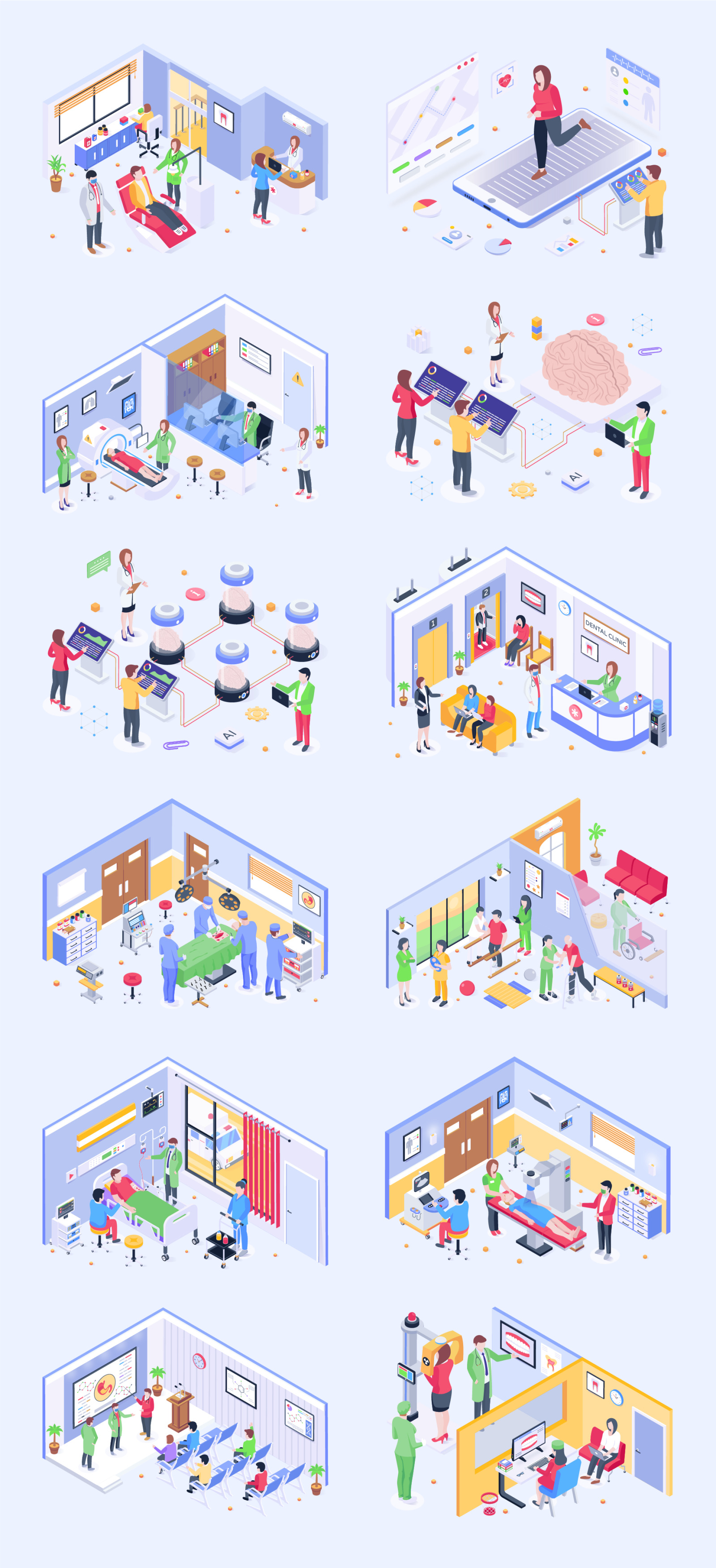 Isometric Medical Illustrations