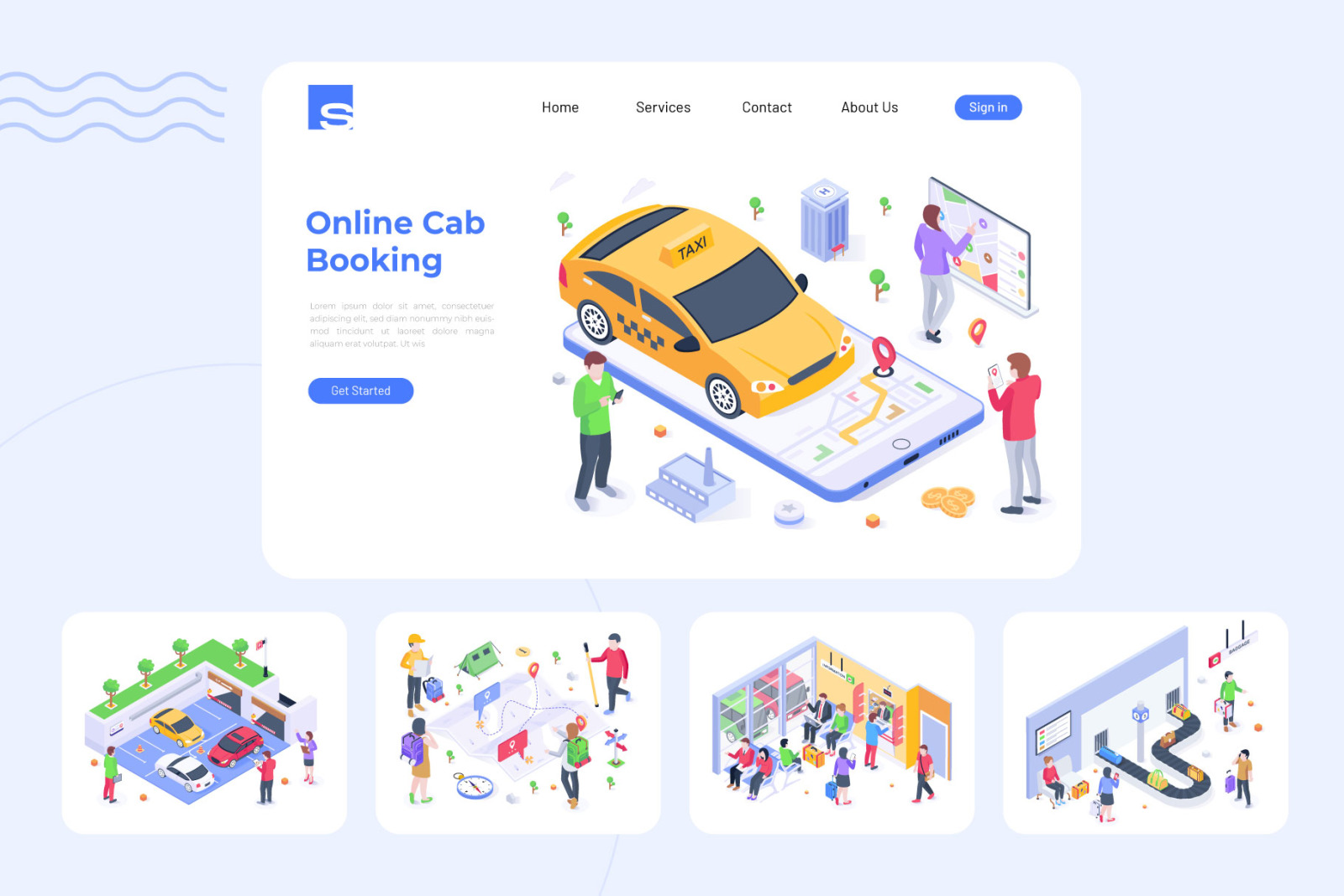 Isometric Transportation Illustrations Isometric Transportation Illustrations