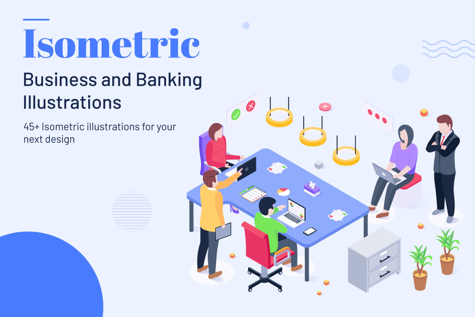 Isometric Banking and Business Illustrations