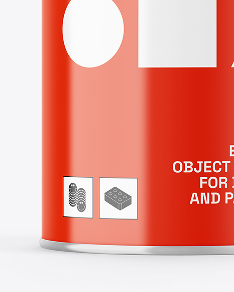 Glossy Tin Can Mockup