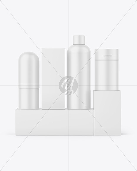 Boxes & Matte Bottles Mockup