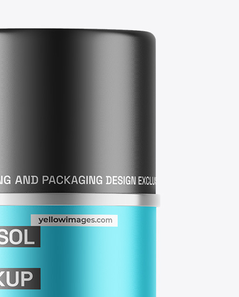 Matte Metallic Aerosol Can Mockup