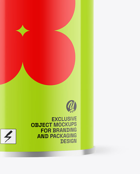 Glossy Aerosol Can Mockup