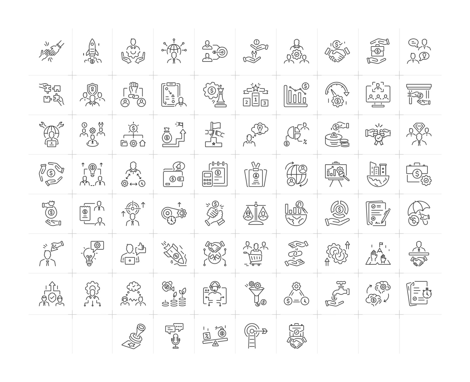 Animated Linear Partnership Icons