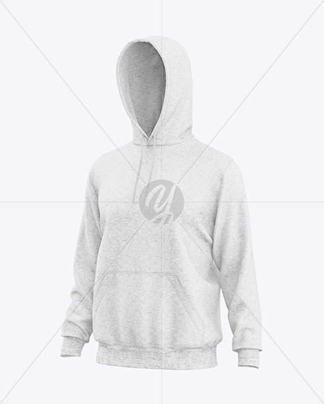 Men's Heather Hoodie Mockup - Half Side View