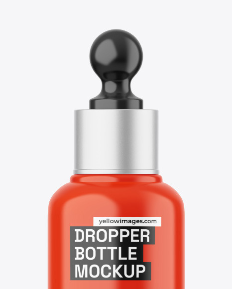 Glossy Dropper Bottle Mockup