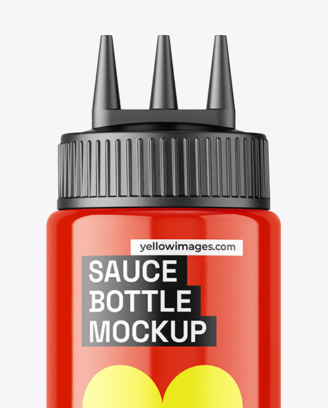 Glossy Sauce Bottle Mockup